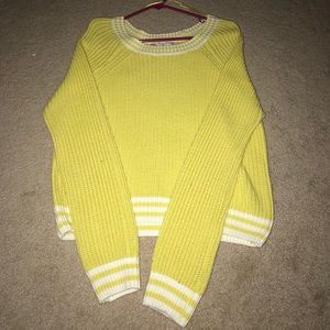 PINK ROSE yellow stripe sweater